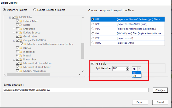 split pst file