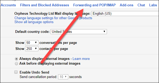 Click Forwarding on pop/IMAP