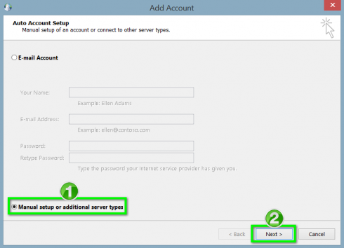 click on manual setting or additional server types