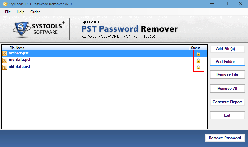 PST Password Unlocker File Outlook 2011